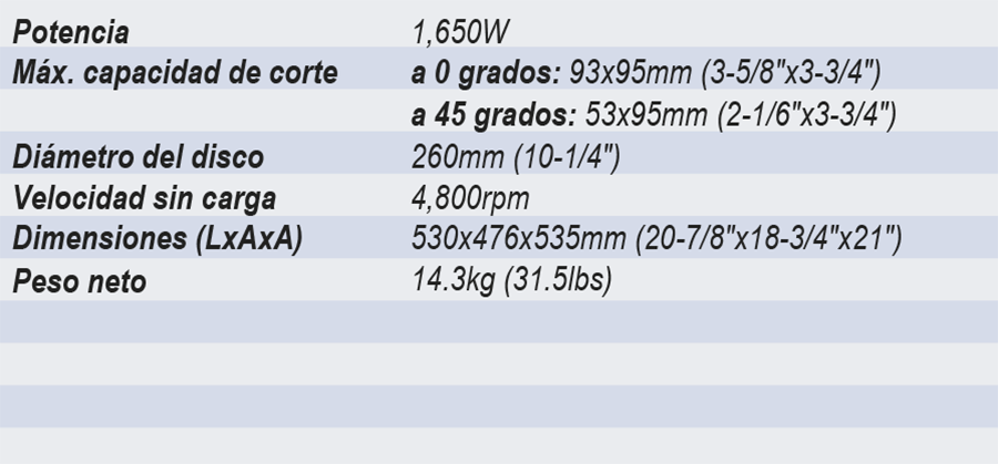 Sierra de ingletes de madera radial Makita LH1040F - lama 260 mm