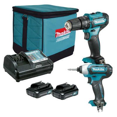 CLX228 Kit con Atornillador de impacto inalámbrico y rotomartillo  inalámbrico. - Makita México Oficial