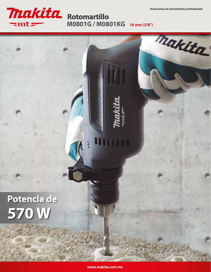 Kit Makita Rotomartillos Mt M8701b 800w Y M0801b 500w